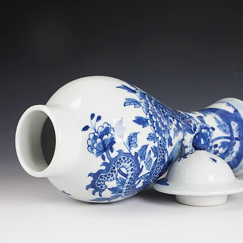 Pdgjg pintada à mão azul e branco jarra antigo porcelana porcelana tanque de armazenamento de decoração para lanches de