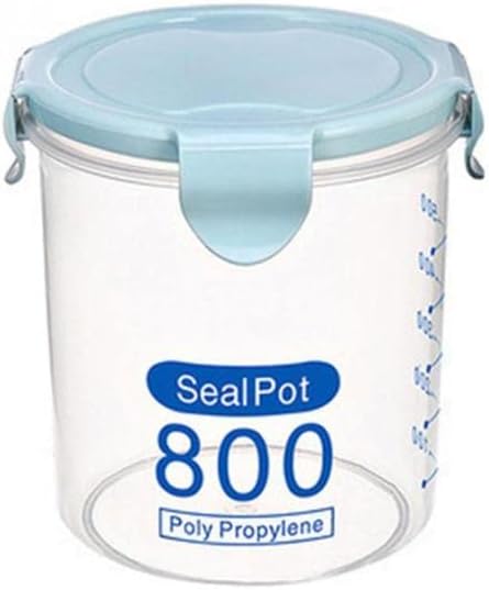 600ml/800ml/1000ml de cozinha de cozinha plástico selado organizadores de armazenamento de grãos de grãos tanque de armazenamento de alimentos tem uma caixa de foca de tampa