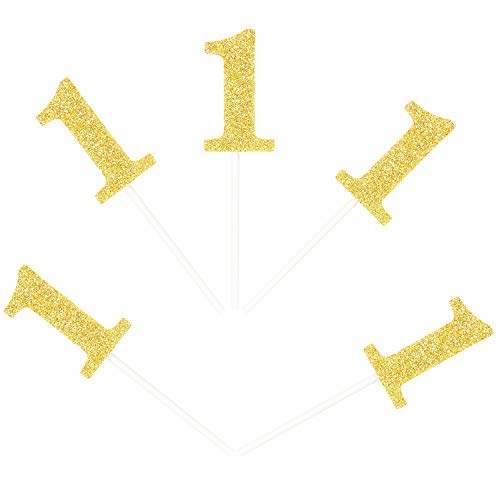 NewQueen número 1 cupcake cupistas Golds Golds 1st Birthday Cupcake Topper Baby Shower Party Decoration Supplies 24 Pcs