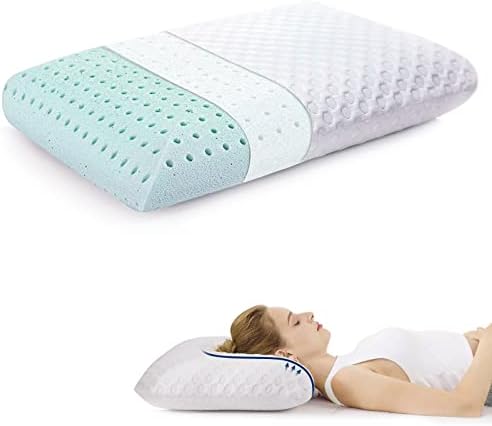 Almofadas de espuma de memória de gel muuegm, travesseiro de resfriamento para alívio da dor dormindo, travesseiros de pescoço para