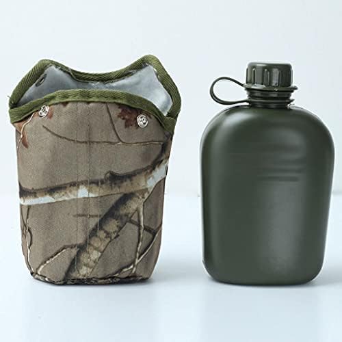 KDKD Exército militar Plástico verde 850ml Water Bottle Bottle Canteen com capa de pano para viagens de camping de esportes