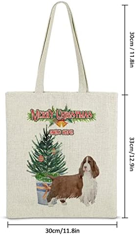 Amante de cães presentes de Natal Papai Noel Plants Plants Pines Tree com sinos de caixa de presente para mulher para mulher engraçada