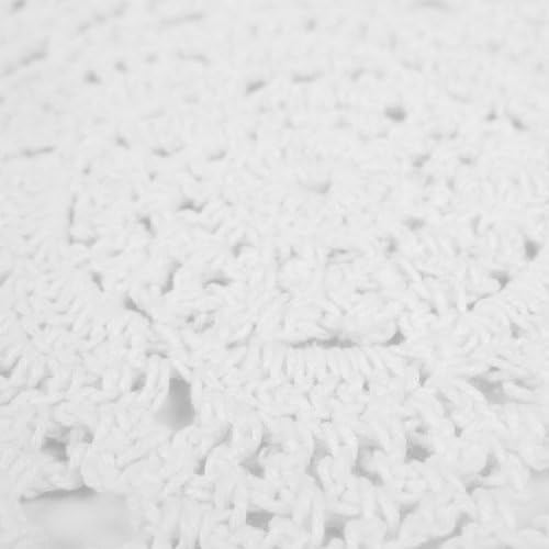 Pacote de valores de placemats de mesa de renda de algodão Kilofly Crochet, 4pc, branco, floral, 7 polegadas