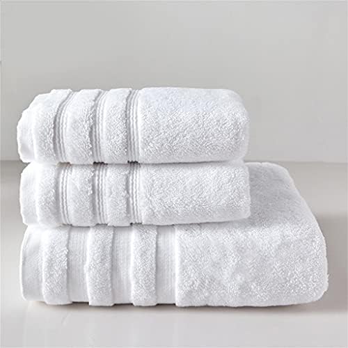 Toalha de banho de Jeonswod Toalha de 3 peças Conjunto de banho de algodão puro absorvente e secagem rápida Toalha de banho macia adulta