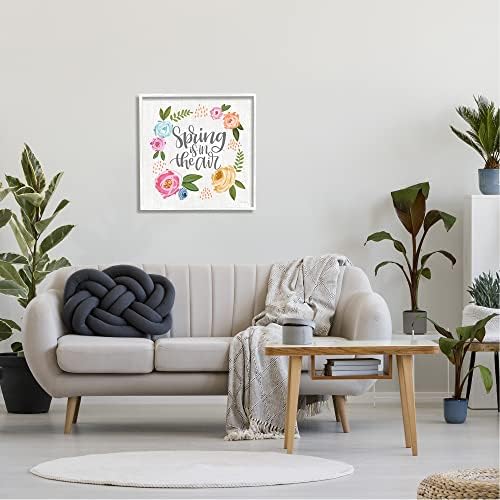 Stuell Industries Spring's in the Air Motivational Phrase Abstract Blooming Flowers, Design de Lisa Larson