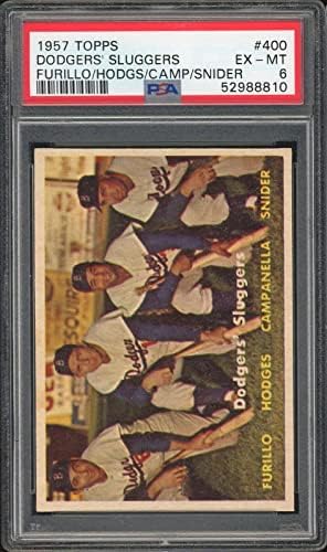 1957 TOPPS #400 Dodgers Sluggers PSA 6 * 8810 - Cartões de beisebol com lajes