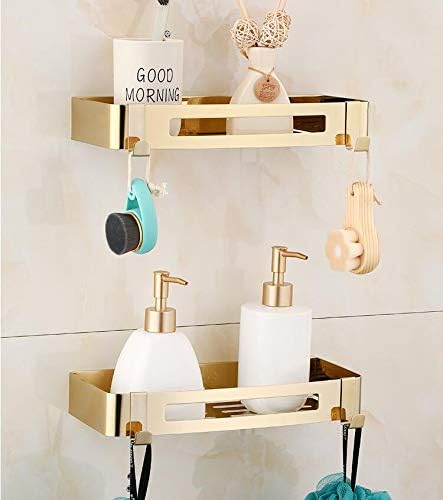 Banheiro banheiro suporte de armazenamento de armazenamento de parede ouro montado em aço inoxidável banheira de banho de banho