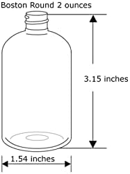 Fazendas naturais 6 pacote - 2 oz - Garrafas de plástico âmbar Boston - Yorker natural com ponta vermelha - para óleos essenciais,