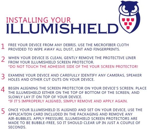 Protetor de tela Illumishield Compatível com Motorola Motoluxe Clear HD Shield Anti-Bubble e Filme Pet-Fingerprint