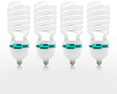 Limostudio [4 pacote] 105W Lâmpada fluorescente compacta 105W 6500K, lâmpada de design em espiral de energia neutra de energia neutra