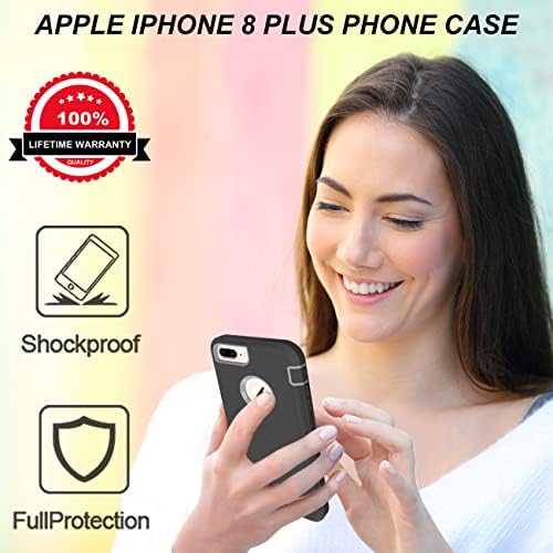 Onola Compável com o caso do iPhone 8 Plus, iPhone 7 Plus Case + Protetor de tela de vidro temperado [2 pacotes] Caixa de telefone