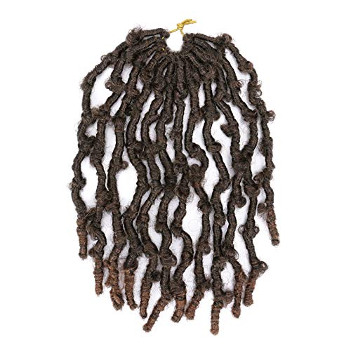 Cabelo de crochê de borboleta pré-loopado de 10 polegadas de 10 polegadas de 10 polegadas A angustiado Locs de crochê para mulheres negras para mulheres de trança sintética artesanal extensões de cabelo （7 pacotes ，#1B/30）