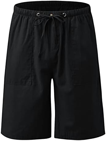 Masculino shorts de verão casual masculino de verão casual sólido curto -calça curta calça curta calça bolso de bolso
