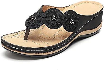 Flippers para mulheres Moda Padrão de Flor Sandals de verão Arco de verão Apoie slides ortopédicos sandálias chinelos