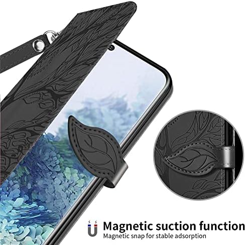 Bichong Compatível com Samsung Galaxy S20 Fe Case Women Women Leather Flip com pulso Strap Kickstand Magnetic Shopfrof
