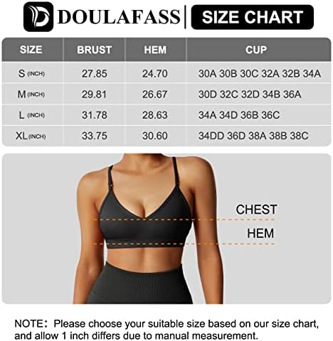 Doulafass Sports Bras for Women Fitness Cross Back acolchoado Treino de ioga Tops de sutiã