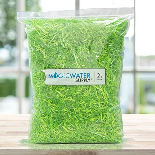 Magicwater Supply Crinkle Cut Paper Shred Filler para embalagem de presentes e recheio de cesta - Diamond Lime Green