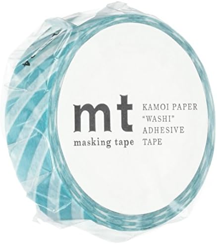 Fita máscara de mt washi, 1p Deco, Stripe Jade, 15mm x 10m