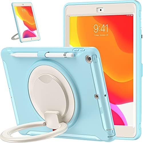 Bolsas de tablets Capa para crianças para iPad 10.2 （2019/2020） - Grace de choque girando com estojo à prova de filhos, capa de caixa de comprimido de proteção pesada robusta