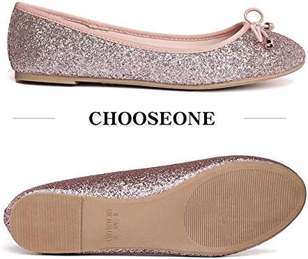Escolha Women Women lantejous sapatos planos de balé confortável salas de dança latina casual Ladies Ladies Leather