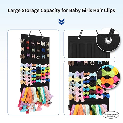 Organizador de clipes de garra de cabelos pendurados para meninas, suporte para armazenamento de arcos de cabelo, clipes de maxilar