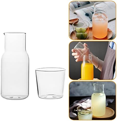 Cabilock Kettle Water Pitcher 1 Conjunto de leite doméstico Copo transparente de água transparente jarro multifuncional