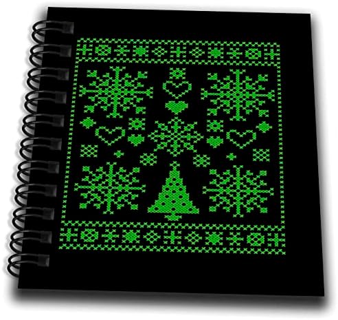 3drose natal amante cruzamento padrão amostrador de design artístico verde - livros de desenho
