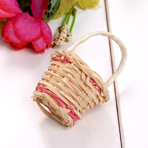 Patkaw 8pcs mini cestas de tecido com alças pequenas cestas de ovo de páscoa em miniatura de casas de casamento cestas em miniatura
