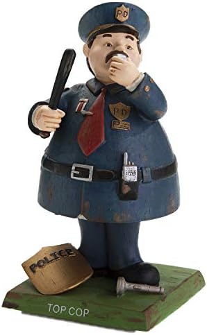 Bobble Painted Handded Police Officer Head Doll