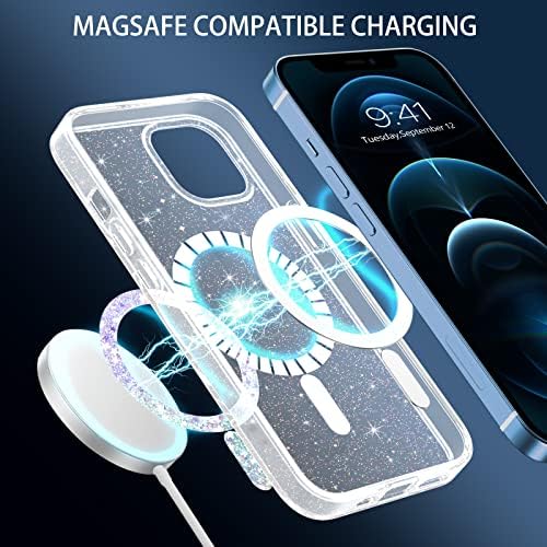 Duedue para iPhone 12 Pro Max Magnetic Case [Compatível com MagSafe], Tampa de proteção contra corpos completa e clara Tampa de proteção