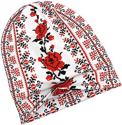 Elbull Ucraniano Bordroidery estilo rosa estampa de rosa primavera e outono chapéus quentes ao ar livre Motivos suaves e desleixados