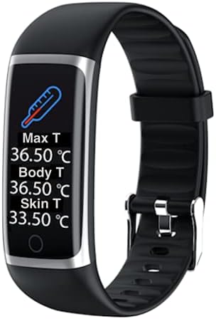 A pulseira de saúde OSMILE TMP100 com freqüência cardíaca, pressão arterial, oxigênio no sangue, monitor de temperatura corporal.