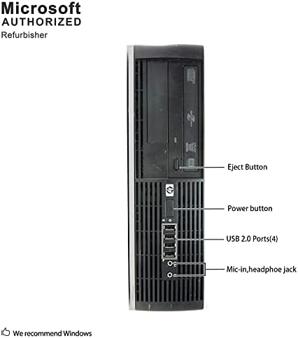 HP Desktop PC Computer SFF Elite 8000, Intel Core 2 Duo E8400 3.0GHz, 4G DDR3, 500G, DVD, WiFi, BT, VGA, DP, Windows