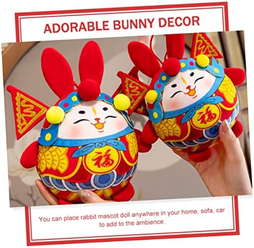 ABAODAM PLUSH Toy Rabbit Toys Bunny Backed Animais Toys Toys Bunny Mascote de pelúcia Toy Toy Chinese Zodiac Rabbit Doll