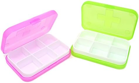 Honbay 4pcs 6 Compartimentos Caixa de caixa de organizador de comprimidos de plástico à prova d'água para uso diário ou de viagem