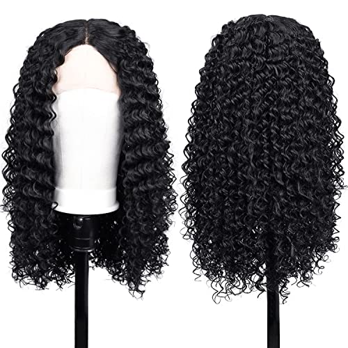 Wiger Curly Lace Front Wigs Black Kinky Curly Wig para mulheres longas perucas de cabelo cacho