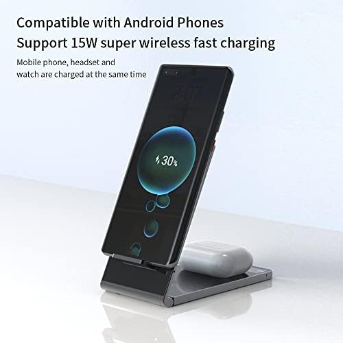 Yalander 2023 Novo carregador sem fio rápido para iPhone e Samsung, três estação de carregamento de QI removível por