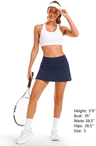 Saias de tênis feminina de Stelle Saias de cintura alta com bolsos shorts internos para esportes esportivos esportivos