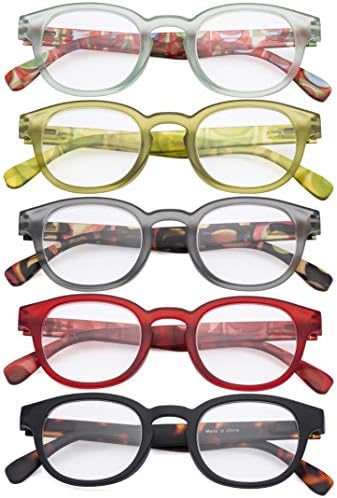 Eyekepper 5 pacote de mola de mola de óculos de leitura - design de padrões vintage leitores para mulheres lendo