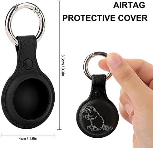 American Beaver Holder for Airtag Key Ring TPU Proteção Caso Locator Tag para Pets de bagagem de carteira