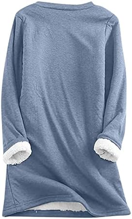 Sorto de Natal de Lcepcy para Mulheres Sherpa Harm Sherpa Linha de Pullover de Lão Lined Letter Impresso Manga Longa Crewneck