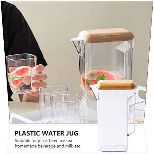 Mini geladeira mini -geladeira xícaras de vidro conjunto 1600 ml grande jarra plástica com tampa de água fria quente jarro para