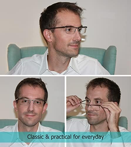 Lur 6 pacotes de óculos de leitura de meio aro