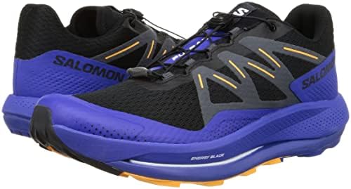 Salomon Pulsar Trail Shoes Running Shoes Mens SZ 13 Black/Clematis azul/laranja em chamas