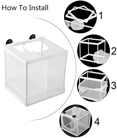 Criador de rede, equipamento de incubatório de isolamento de tanque de aquário de plástico branco suspensável, que se adapta