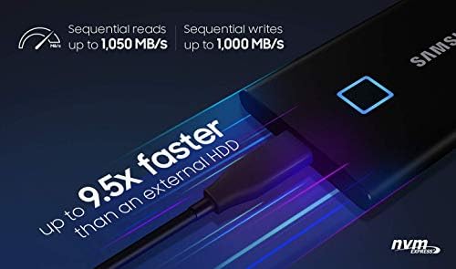 Samsung T7 Touch SSD portátil - 2TB - USB 3.2, preto