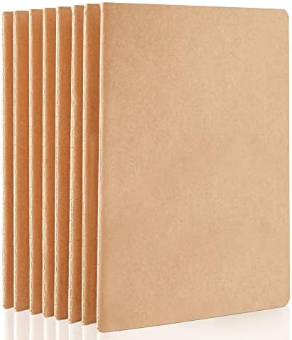Pacote de 8 cadernos de Kraft forrado, Feela Sketchbook Note Pad Travel Journal para desenho de rabiscos, revista em massa para mulheres