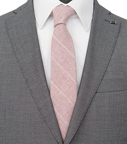 Bellono 2,5 polegadas de laços magros para homens, gravatas de linho de algodão sólido