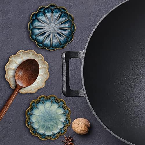 Linxuxie Cerâmica estável Sparo Rest 3pcs Glato multifuncional Placas de jantar cerâmica Definir porcelana resistente ao calor Porte