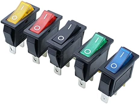 Interruptor do balancim 5pcs On-off 3pin DPST Rocker Switch 15A/20A 250V/125VAC